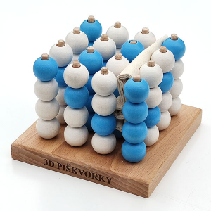  3D piškvorky modro bílé