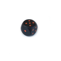  Kostka hrací 16 mm - puntíky, černá