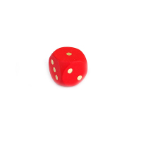  Kostka hrací 16 mm - puntíky, červená
