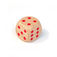  Kostka hrací 18 mm - puntíky červené