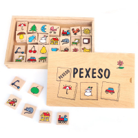  Veselé obrázky Pexeso Mix III  dřevěná krabice s víkem, 56 ks